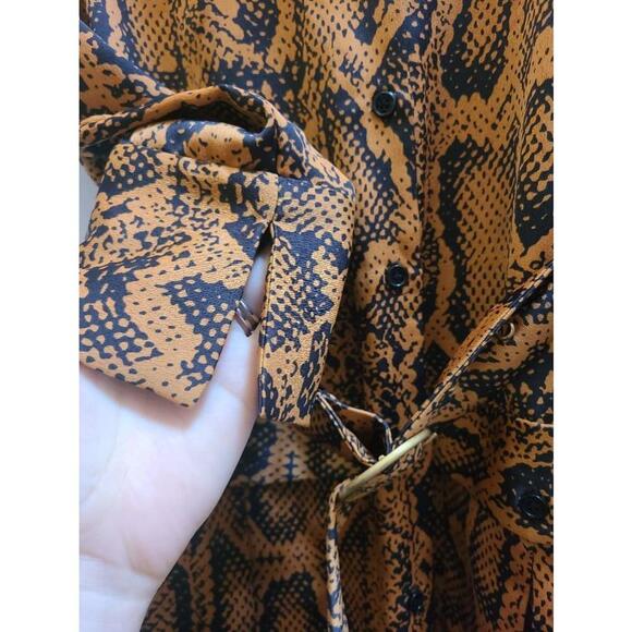 Zara Copper Python Print Midi Dress - Size XS - Picture 10 of 14